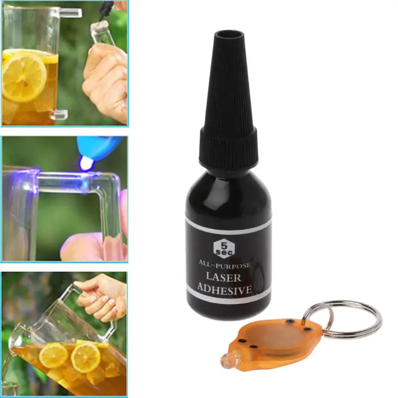 

5 Second Fix UV Light Glue 15ml with UV Lamp Strong Bonding For Ceramic Glass