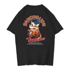 2021 футболка в стиле хип-хоп для мужчин, футболка в стиле Харадзюку с изображением Льва для танцев, уличная одежда, Женская Модная хлопковая летняя футболка с коротким рукавом, футболка с принтом