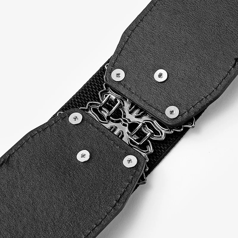 

2021 Designer Brand Double Leaf Buckle Wide Waist Strap Fashion Women Elastic Belts Lady Dress Coat Sweater Decorative Waistband