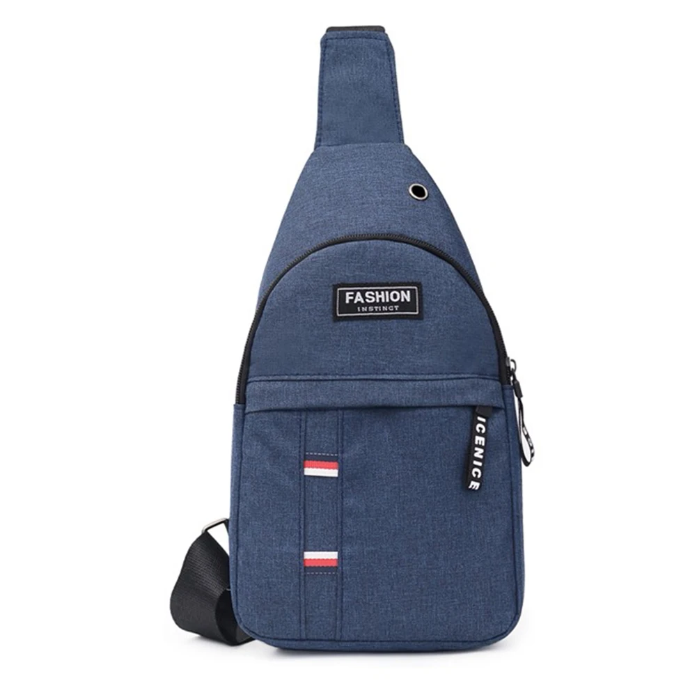 

2021 Men's Crossbody Streetwear Shoulder Bag Travel Chest Bag Male Multi-Pockest Fanny Pack Messenger Bag with Earphone Hole