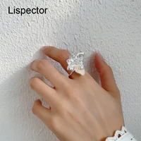 lispector 925 sterling silver punk irregular flower leaves pearl rings for women minimalist ginkgo biloba ring statement jewelry