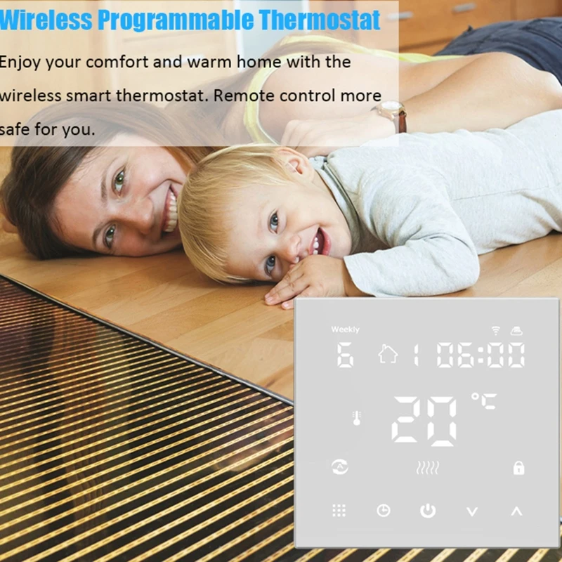 

Wifi Underfloor Room Thermostat Water Gas Boiler Electric Floor Heating APP Remote Touch Screen Temperature Controller