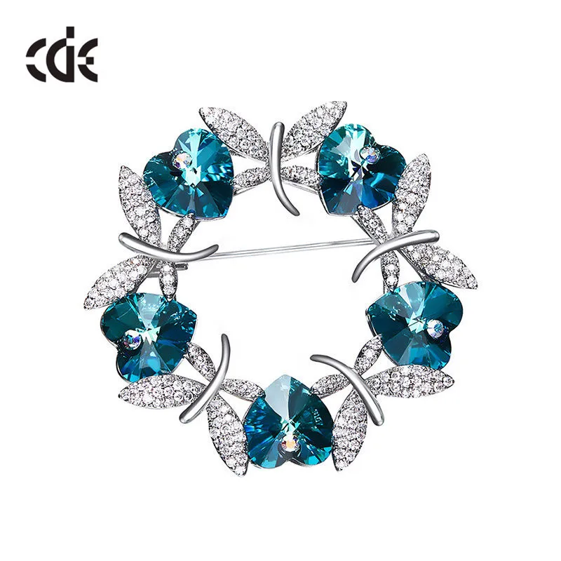 CDE Новое поступление Heart & стрекозы круг брошь с украшением в виде кристаллов