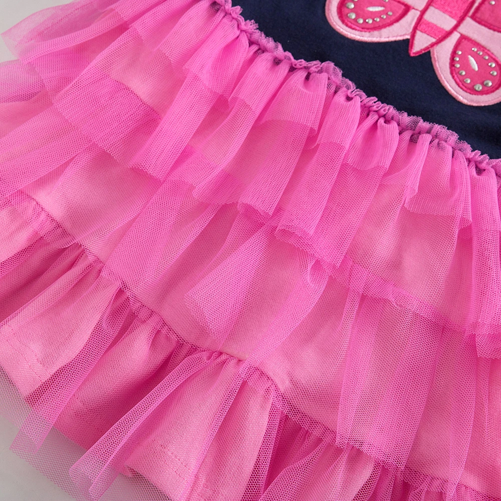 Dxton 2019 Kids Dress for Girls Butterfly Print Summer Flare Sleeve Girl Toddler Birthday Costum Children Clothes | Детская одежда и