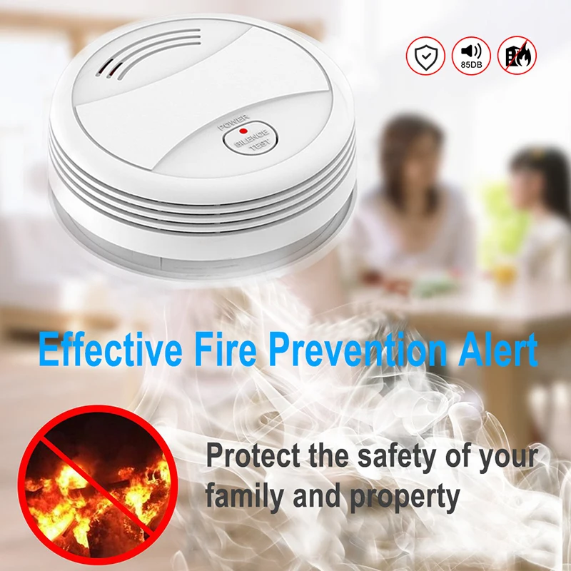 

Dc9v Fire Protection Wireless Smoke Sensor Low Battery Alert Smoke Detector Tuya Detector Smart Home 80db Battery Powered Wifi