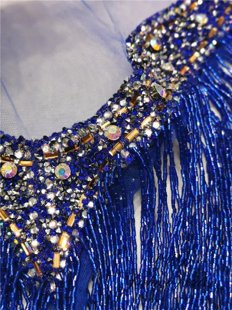 Небесно голубое золото кружевная отделка жемчужная лента коричная с бахромой