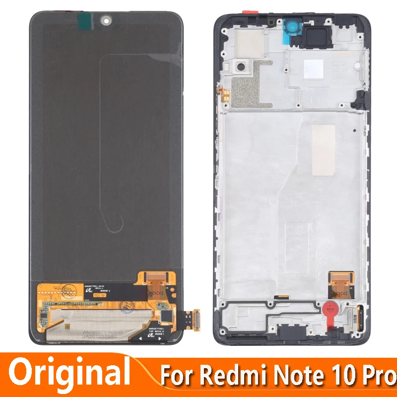 Original AMOLED 6,67 "para Xiaomi Redmi Nota 10 Pro M2101K6G M2101K6R pantalla LCD de montaje de digitalizador con pantalla t&aacute;ctil de reemplazo-0