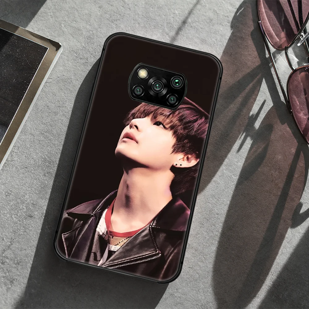 

Bangtan Boys Kim Tae Hyung Phone case Cover Hull For Xiaomi Mi A2 A3 8 9 9T Note 10 Se Lite Pro black Back Soft Hoesjes Luxury