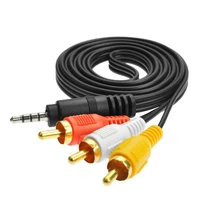 top quality 3 5 to rca male audio video av cable wire cord 1m 3 5mm jack plug male to 3 rca adapter for speaker laptop dvd tv