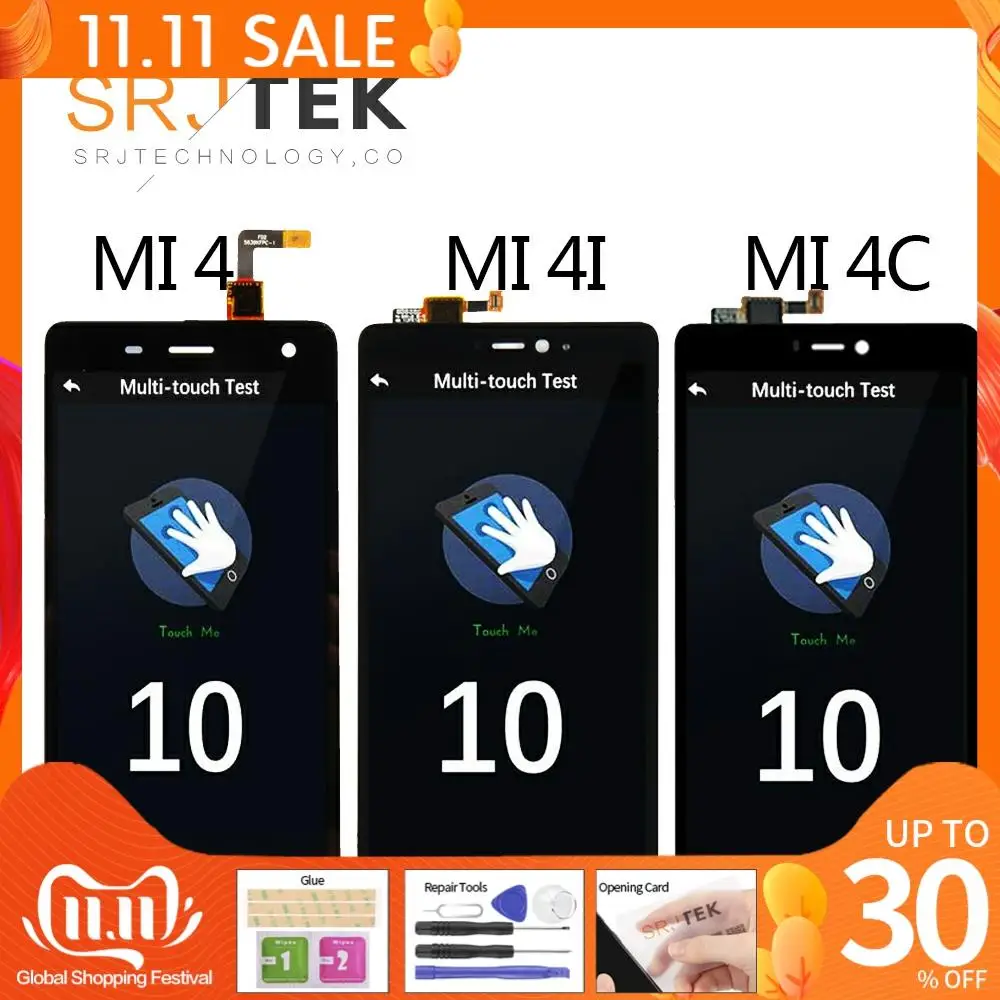 5 0 &quotОригинальный дисплей для XIAOMI Mi4 ЖК сенсорный экран с рамкой Xiaomi Mi4C Mi 4 4C 4i Mi4i