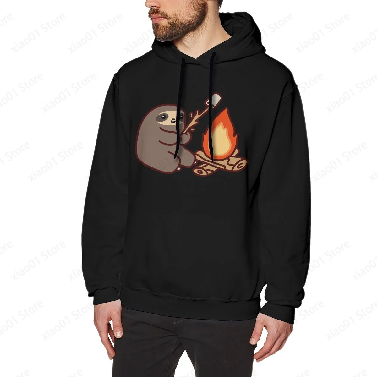 

Campfire Sloth Hoodie Sweatshirts Fashion Graphics Harajuku Streetwear Hoodies