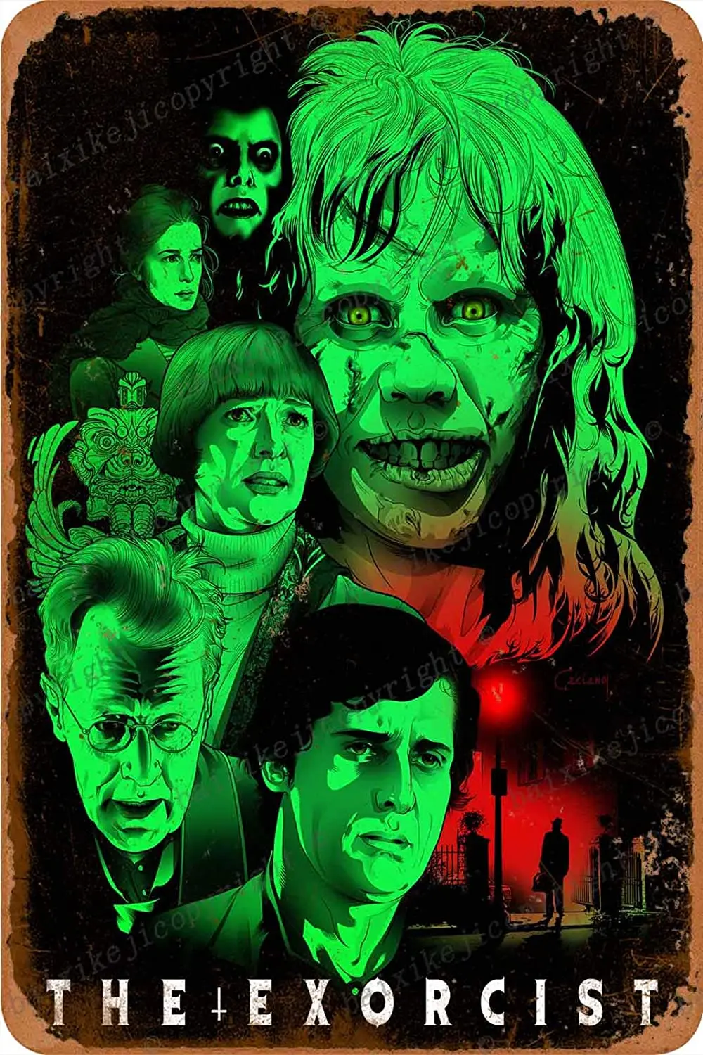 

The Exorcist art illutration Tin Sign Vintage Metal Sign Poster Home Wall Decor Cafe Bar Pub Club Gift