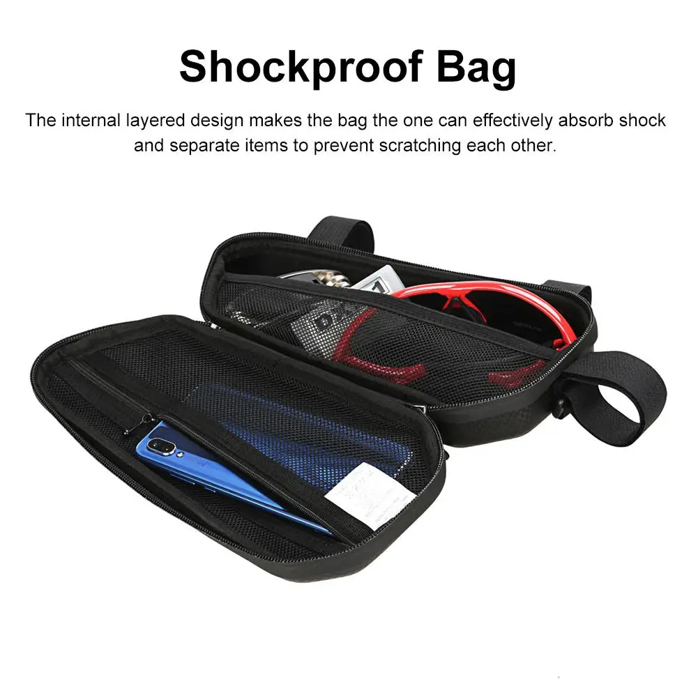Bike Bag Bicycle Frame Storage Water Resistant Triangular Saddle Pouch Strap-on Zipper For Most Cycling Bikes | Спорт и развлечения