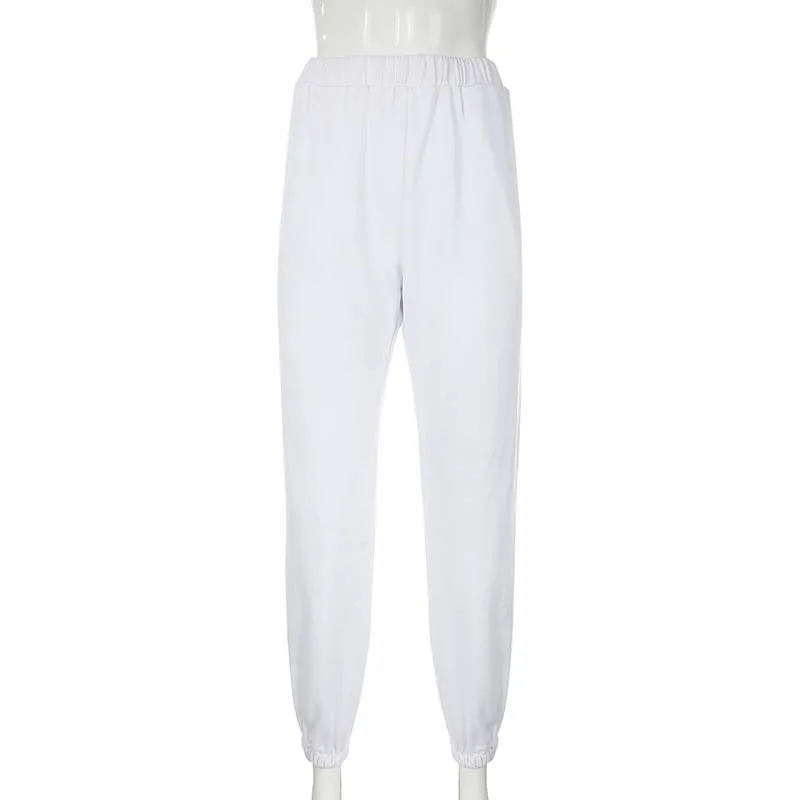 

2020 White Joggers Sweatpants Women Baggy Pants Women Harem Pants Autumn High Waist Trousers Grunge Track Pants For Women