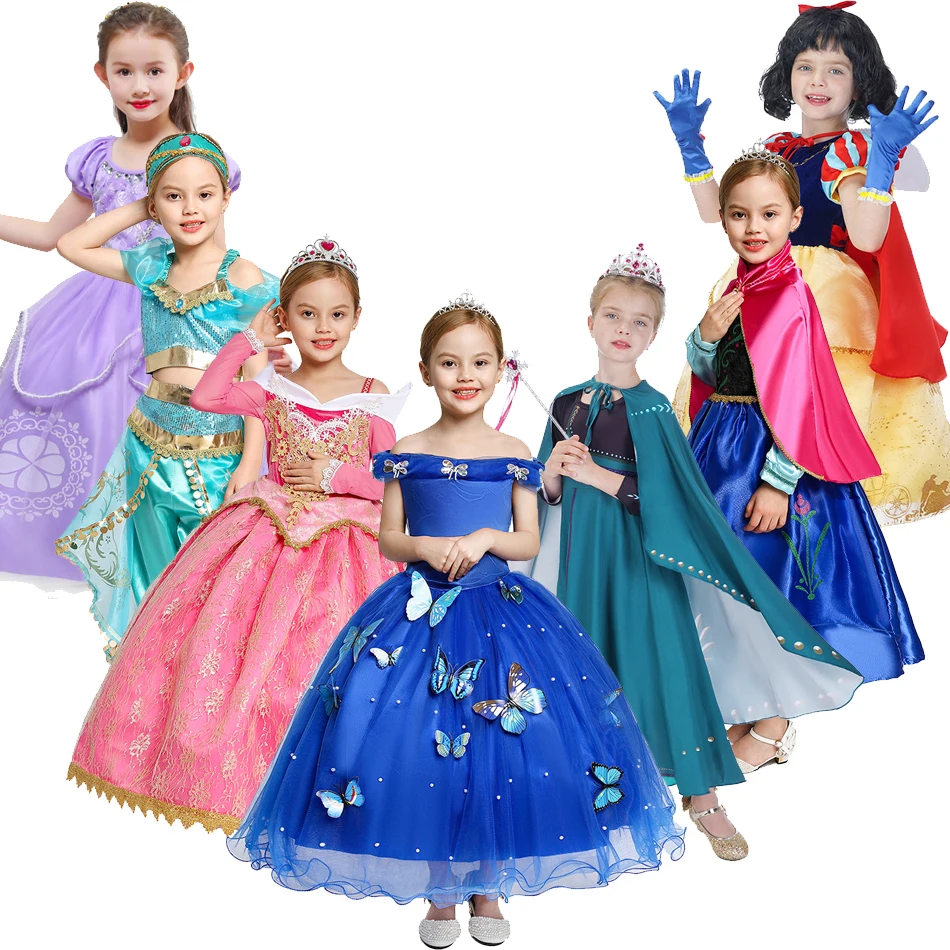 Зимняя одежда для косплея принцессы Эльзы Рапунцель Золушки Анны Ариэль Жасмин
