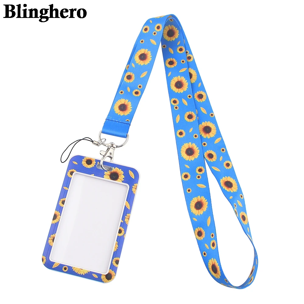 

CB165 Sunflower High Quality Office Badge ID Cell Phone Lanyard Name Tag Card Badge Holder Key Ring Key Chain Accessories Gifts