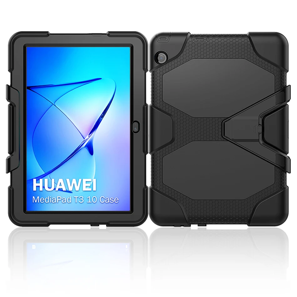 heavy duty rugged cover with kickstand for huawei mediapad t3 9 6 shockproof silicone casestylus free global shipping