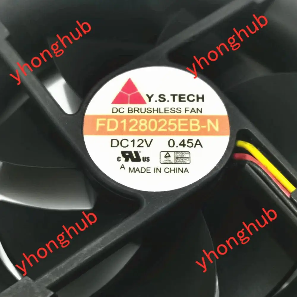 Y.S.TECH FD128025EB N DC 12V 0.45A 3 жильный 80x80x25 мм Сервер вентилятор охлаждения|Кулеры и