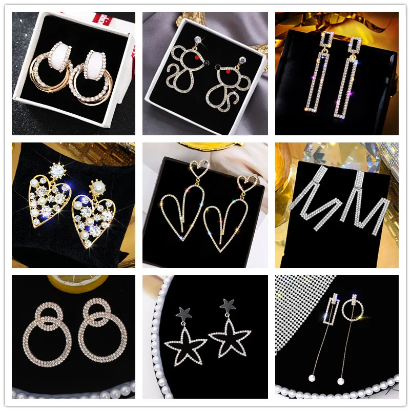 Висячие серьги с круглыми цветами Новые Элегантные Роскошные Хрустальные