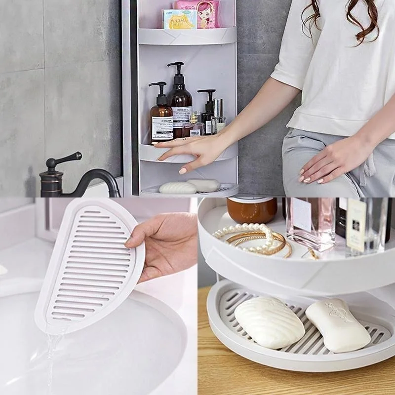 Многофункциональная Ванная комната Кухня Вращающийся угол хранения треугольная