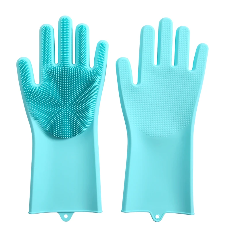 Перчатки для мытья посуды ERMAKOVA с Скруббером многоразовые перчатки кухни ванной