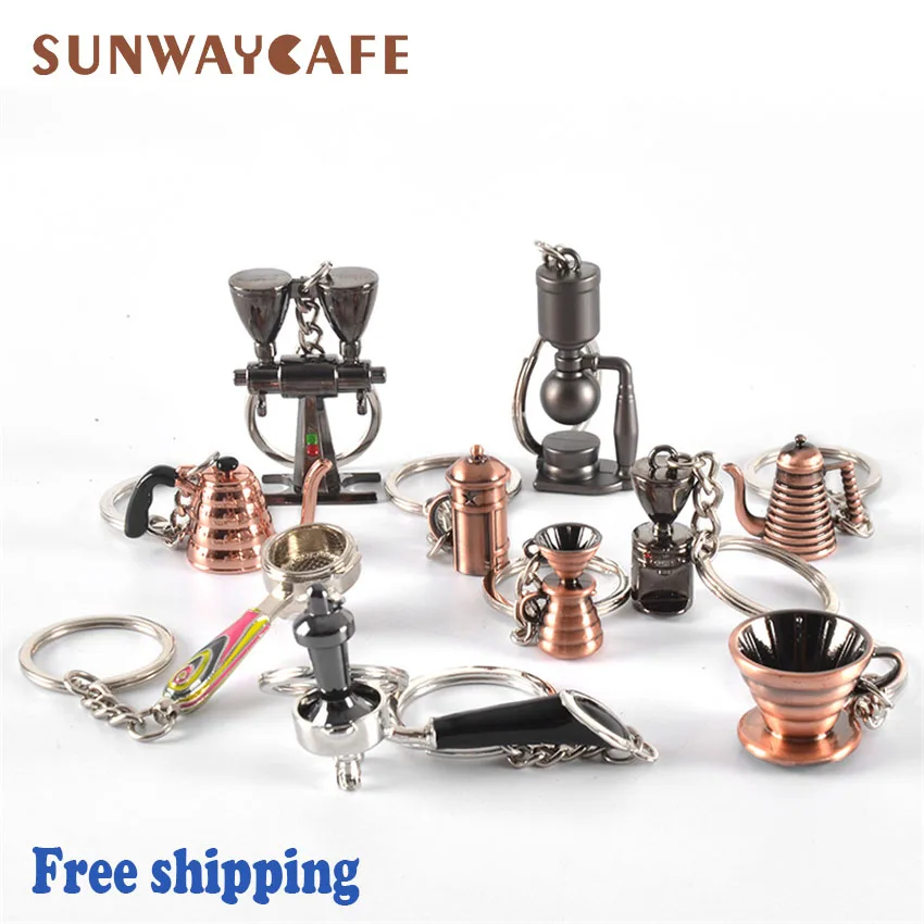 Кофе Tampe брелок Подарочный Творческий бариста машина ручка Moka кувшин Портативный