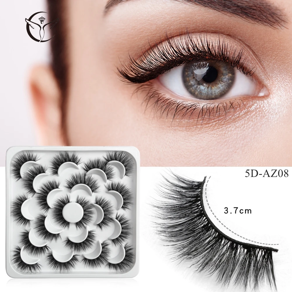 Mink eyelashes 3d mink hair eyelashes10 pairs long makeup 3d faux nature fake lashes extension false eyelashes Wholesale(10P
