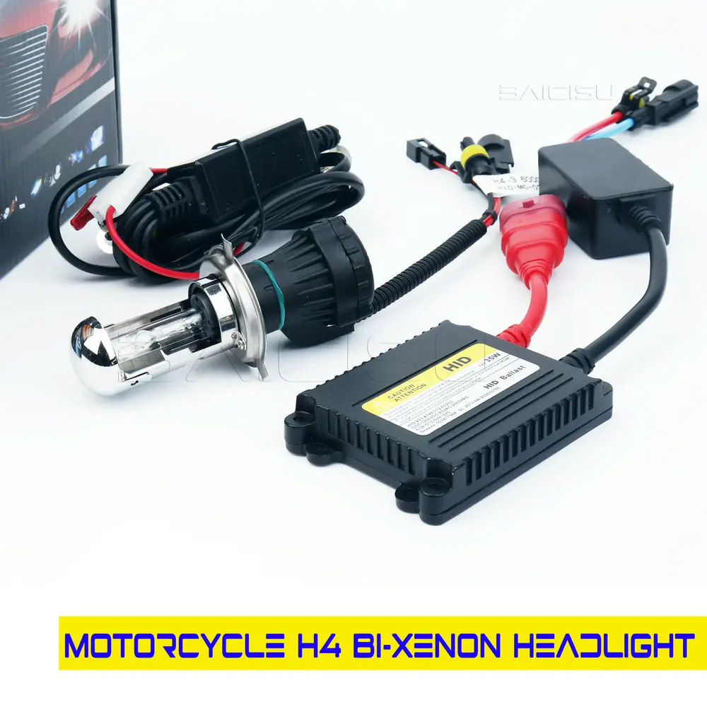 Moto cicleta hid ксеноновая лампа h4 hi/low bi xenon soquete alta baixa moto luz 35w slim lastro kit bicicleta|xenon h4|luz hidhid |