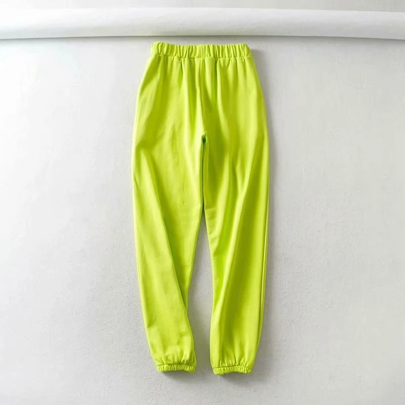 Штаны спортивные женские флуоресцентные зеленого цвета |