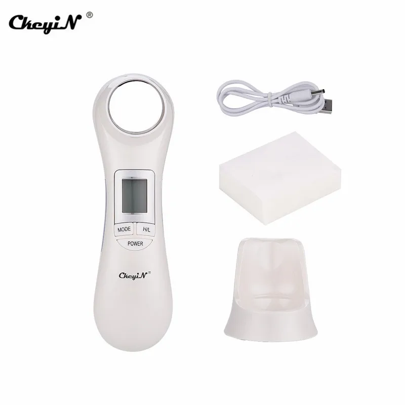 Beste 6 In 1 Ultrasone Ion Facial Massager Rf Ems Led Photon Therapie Huidverjonging Gezicht Lifting Trillingen Schoonheid Machine