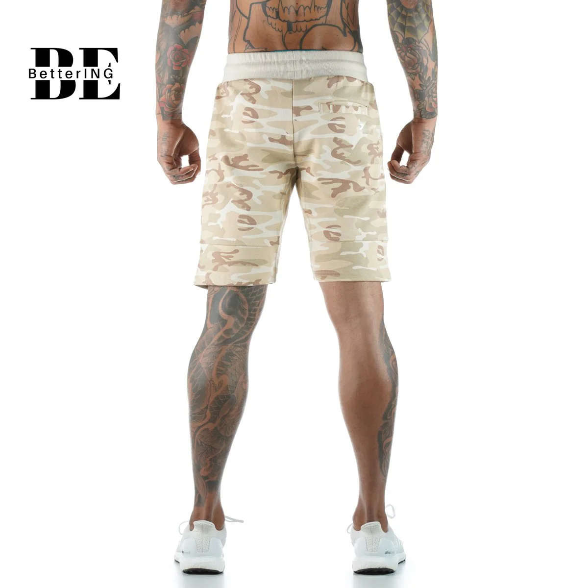 The New Summer 2021 Fitness Five-minute Pants Camouflage Running Sports Casual Shorts Stretch Breathable Slim Shorts
