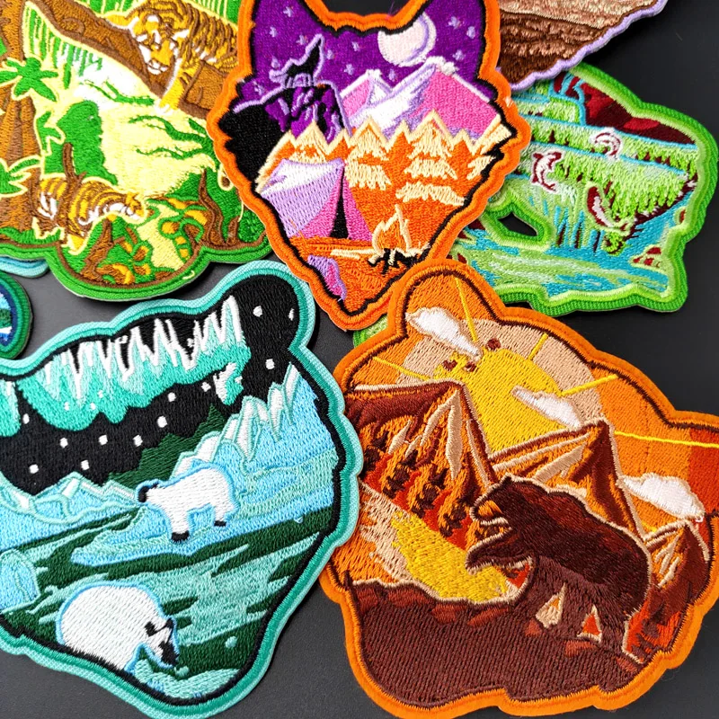 Нашивки с вышивкой тигра Кита для футболки металлические наклейки на джинсы