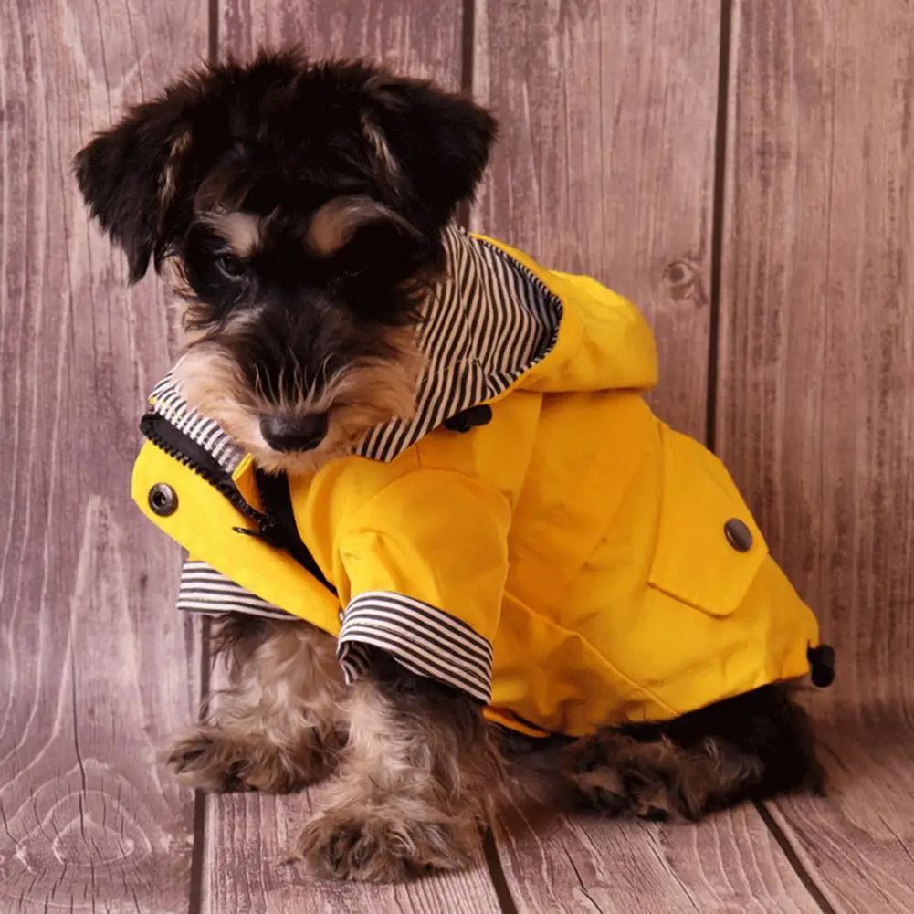

Yellow Adorable Warm Pet Puppy Hooded Rain Jacket Quick-drying Pet Dogs Raincoat Adorable for Outdoor