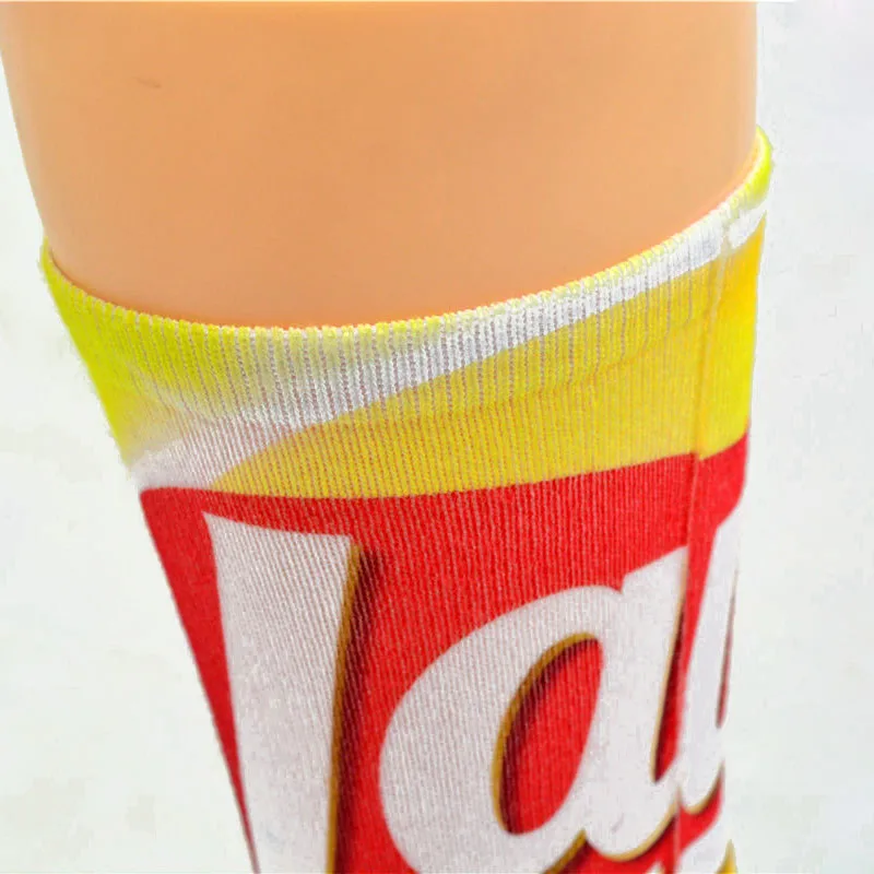 1 пара забавных носков унисекс для мужчин и женщин носки до колен с принтом