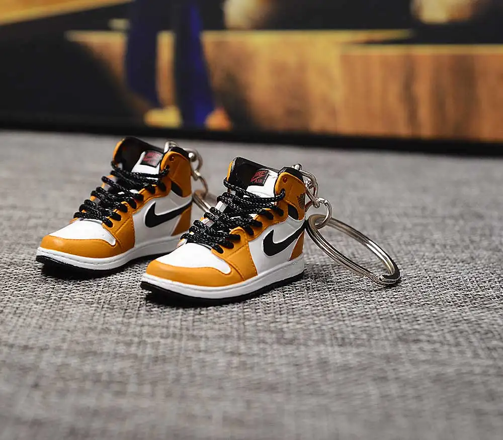 a pair w metal ring Дропшиппинг тапки обуви брелок 1 3D мини-кроссовки "OW CHICAGO" Спортивная обувь тапки брелки - Цвет: a pair w metal ring