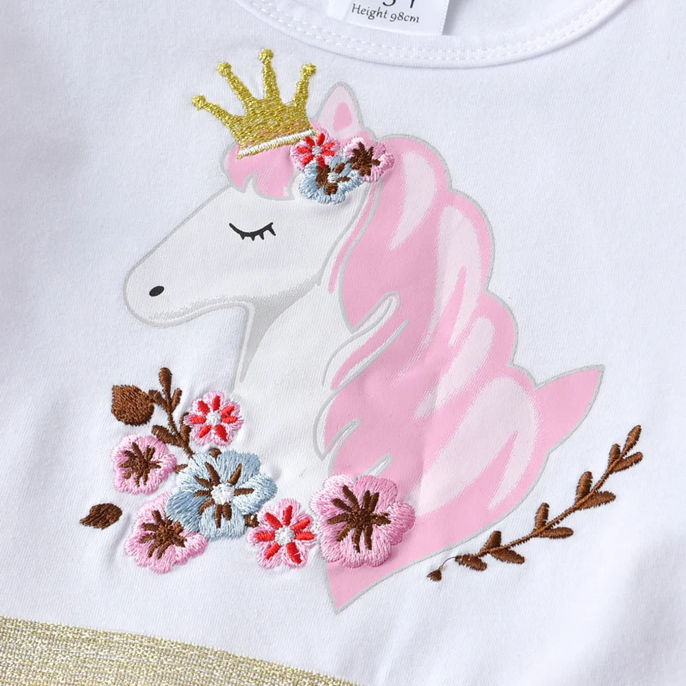 DXTON-vestidos de princesa para ni&ntilde;as, tut&uacute; Irregular, ropa de unicornio, apliques florales, vestido de fiesta de cumplea&ntilde;os-2