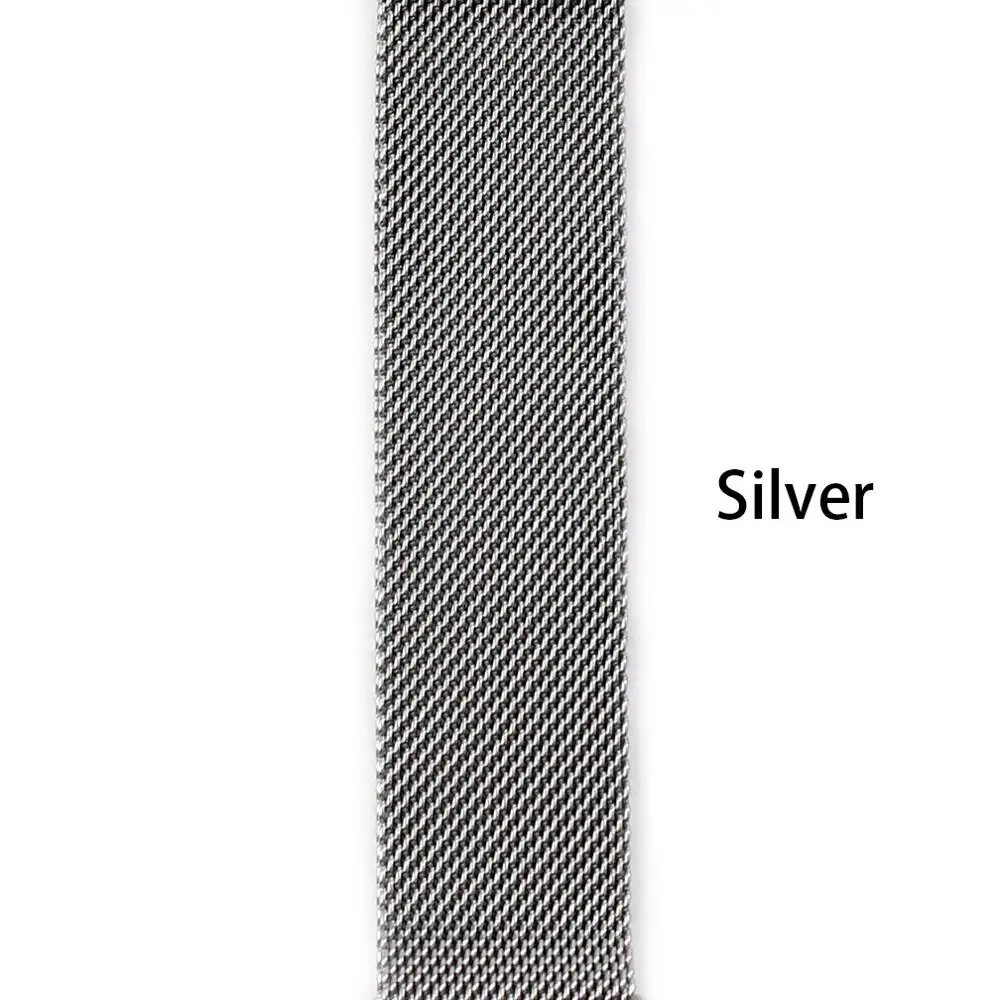 Silver DIMU Миланский Браслет, Браслет для наручных часов Apple Watch, версии 5/4/3/2/1 38 мм 42 мм Нержавеющая сталь ремешок для наручных часов iWatch, 40 мм, длина-44 мм, ремешок для часов - Цвет ремешка: Silver
