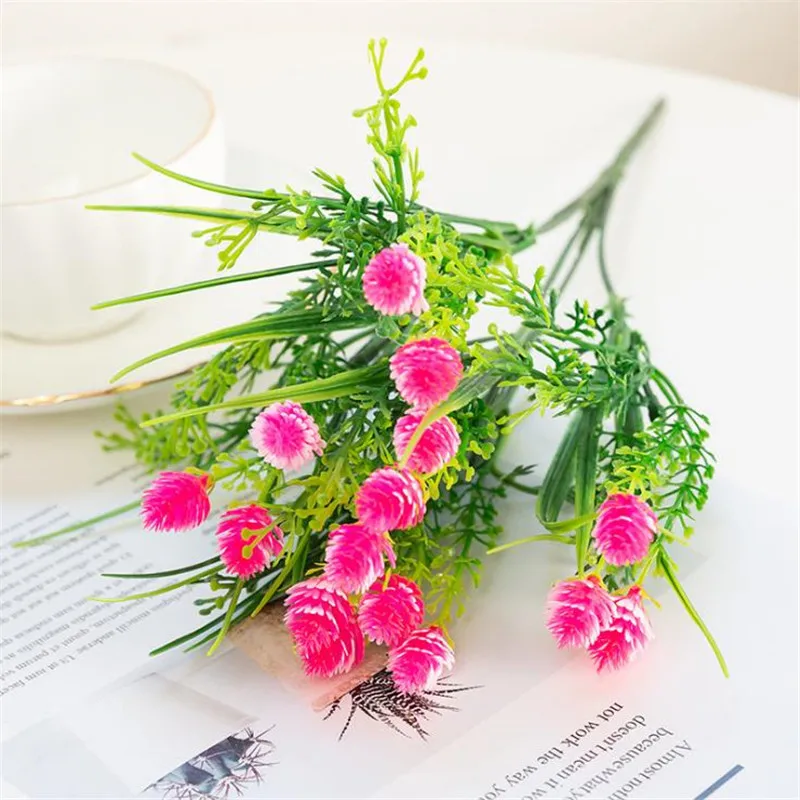 

3P Fake Bayberry (5 Stems/Bunch) 13.39" Length Simulation Plastic Flower for Wedding Home Decorative Artificial Flowers