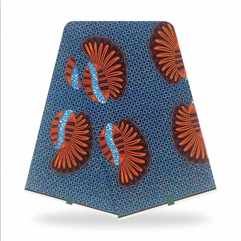 

african wax fabric 6yard cotton High Quality Nigerian Ankara wax Real Wax Print Fabric wax for wedding dresses