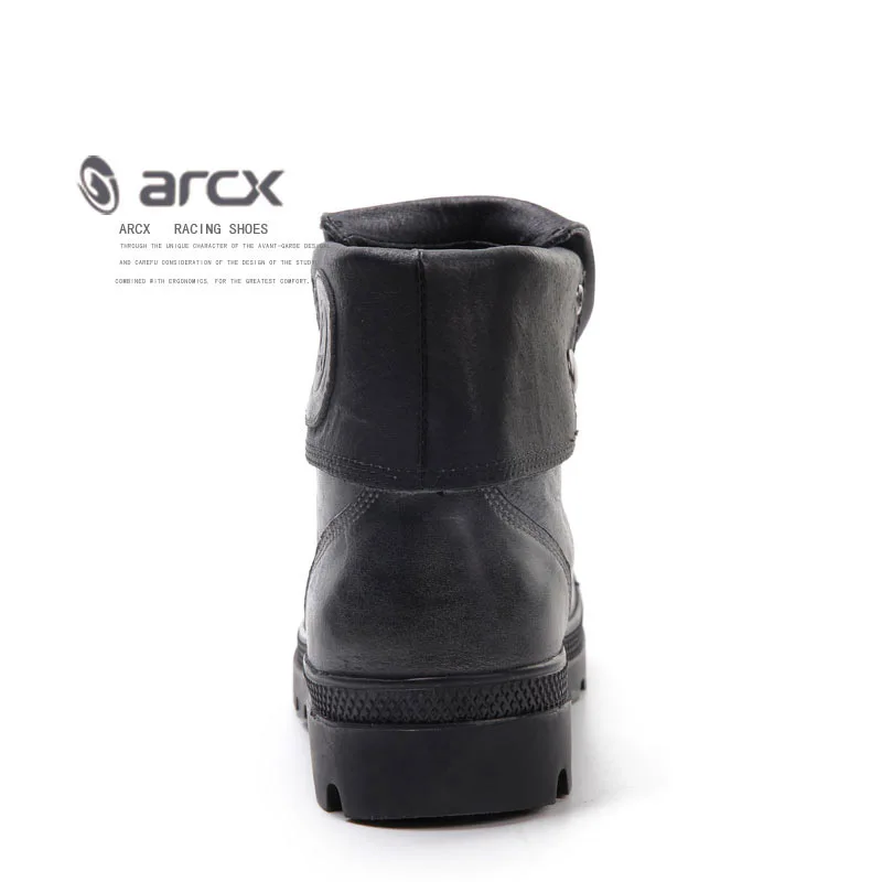 Мужские мотоциклетные ботинки из коровьей кожи с отворотами обувь для гоночных