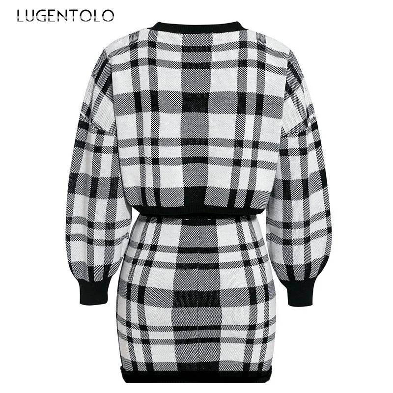 Женский комплект из 2 предметов Lugentolo свитер с длинным рукавом и короткие свитеры