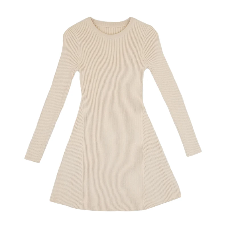 Новинка женское винтажное платье Осеннее зимнее с длинным рукавом облегающее