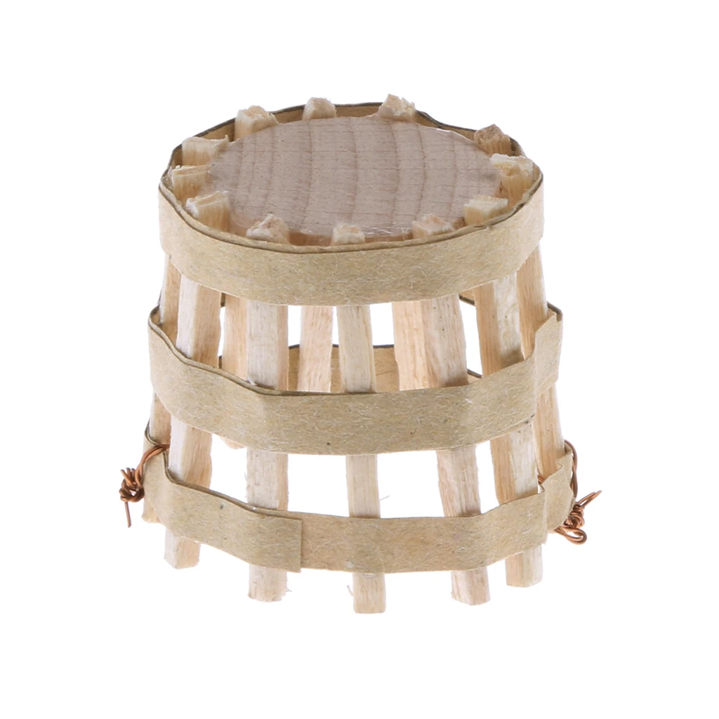 

1:12 Scale Furniture Toy Miniatures Wooden Basket Dollhouse Accessories