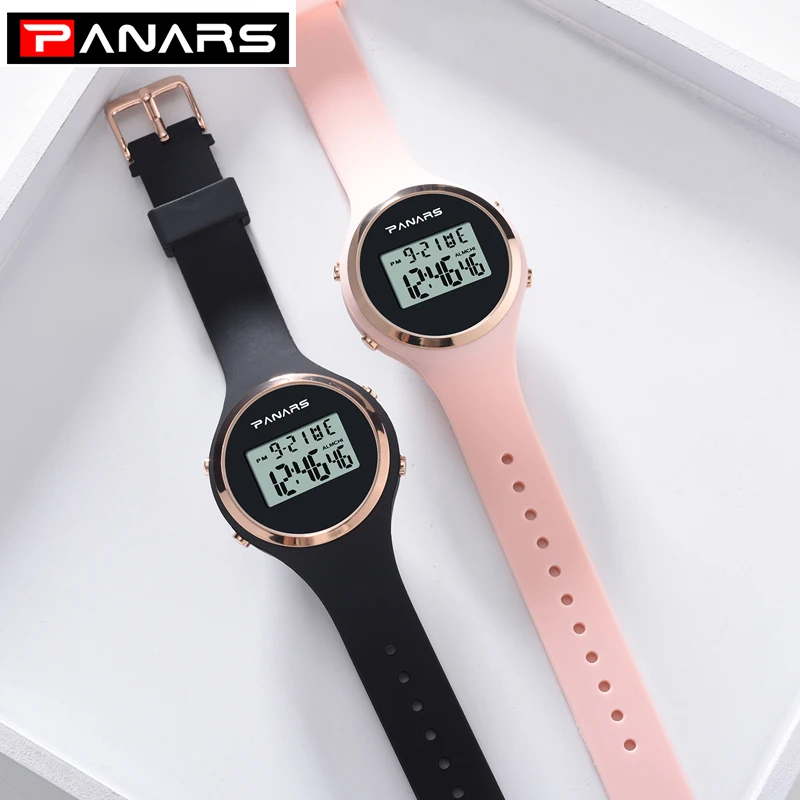 

Часы женские цифровые, простые спортивные водонепроницаемые светодиодные электронные наручные, с силиконовым ремешком