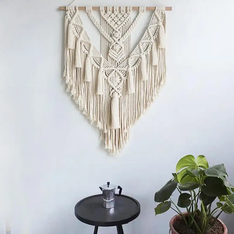 

55x70cm Macrame Wall Hanging Tapestry Boho Bohemian Decor Nordic Style Hand-Woven Tapestry Living Room Art Decoration