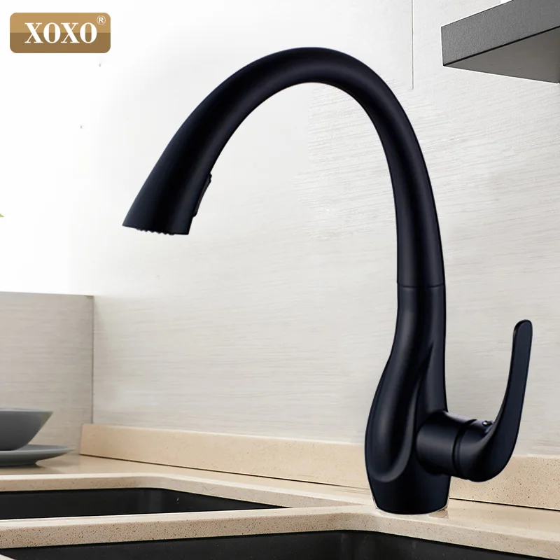 

Kitchen Faucet Pull Out Cold and Hot Golden Single Handle 360 Degree Water Mixer Tap Torneira Cozinha 83038