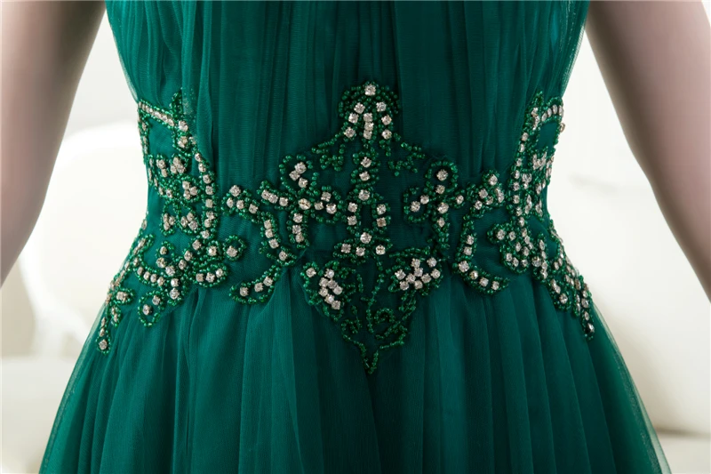 

2018 Fashion Long Real Sample Halter Sleeveless Beaded Tulle party prom Gown 2018 Vestido De Festa Longo bridesmaid dresses