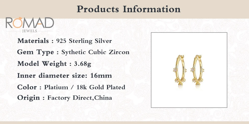 

ROMAD 2020 New Mini Cute Earrings Korean Girls 925 Sterling Silver Hoop Earrings For Women Fashion Jewelry Pendientes