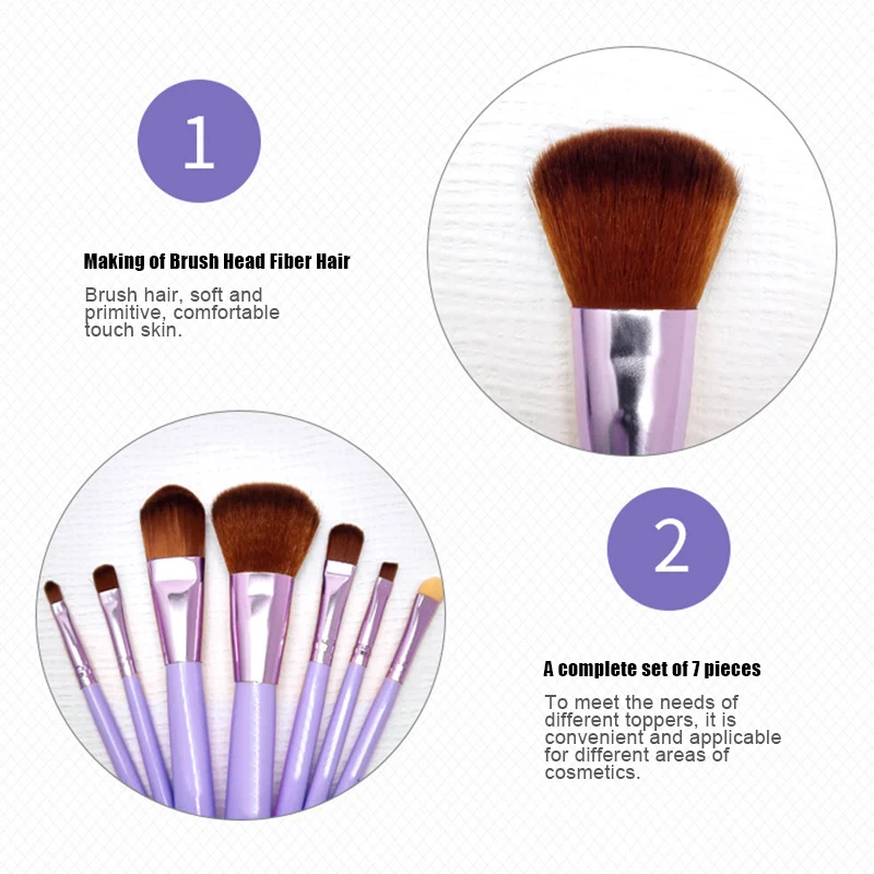 7 шт. кисти для макияжа Тени век Румяна бровей портативные мягкие косметические