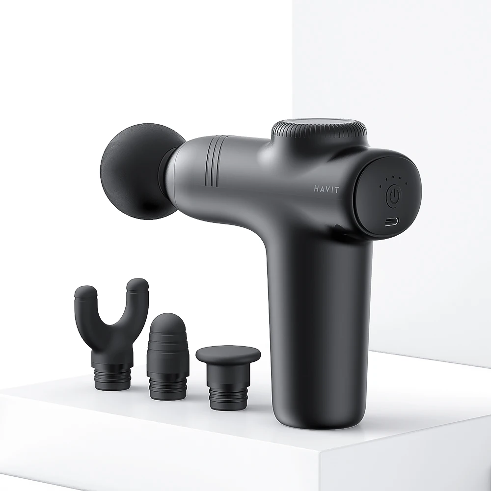 

Мини-массажный пистолет с 4 массажными головками, 180 минут, портативный терапевтический пистолет для фитнеса, релаксации, похудения, облегчения боли MG1508